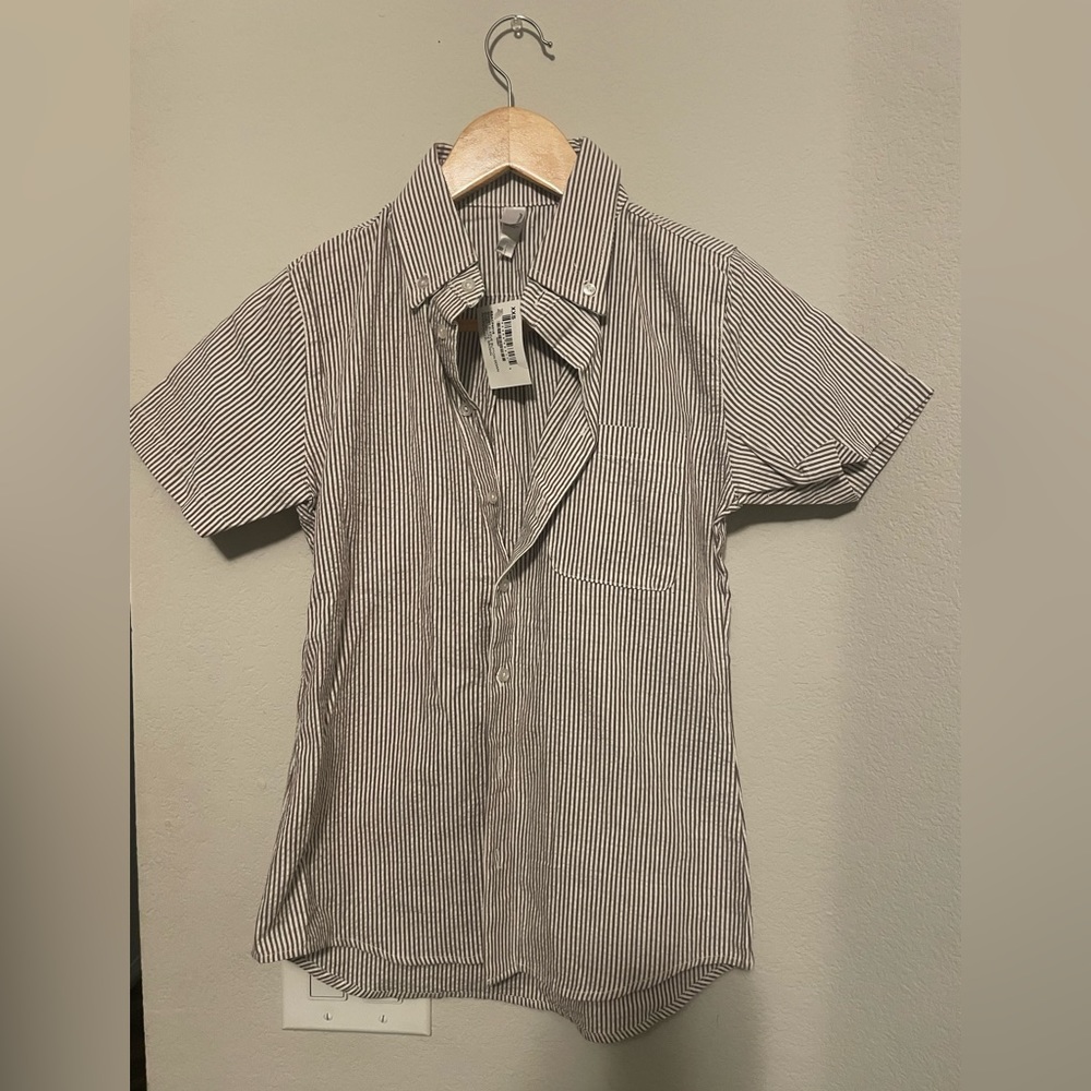 American Apparel Striped Shortsleeved Button Down